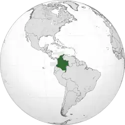 Map showing Colombia