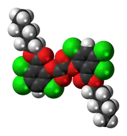 Space-filling model of the CPPO molecule