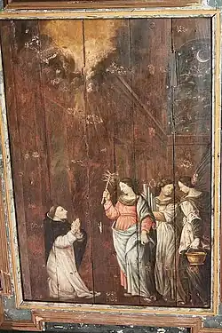 Panel 8 – Protection by the Virgin Mary, Catherine, and Cecilia.