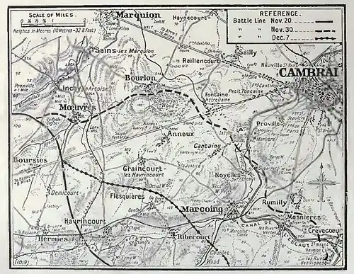 Map of Battle of Cambrai 1917