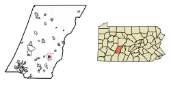 Location of Portage in Cambria County, Pennsylvania.