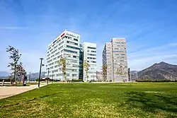 Skyscrapers in the Erzelli GREAT campus in December 2018