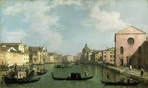 The Canal Grande from Santa Croce to the East Canaletto, oil on canvas, 18th century