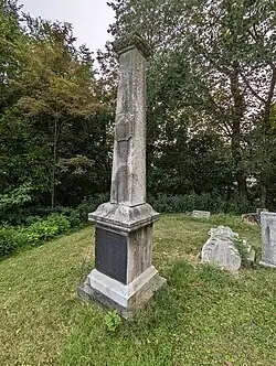 marble obelisk monument dedicated to Captain Oliver Brown