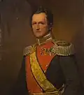 Regimental commander (1817–51), Major General Carl Fredrik Lorichs&nbsp;[sv] wearing the regiment's tailcoat m/1833