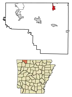 Location of Oak Grove in Carroll County, Arkansas.