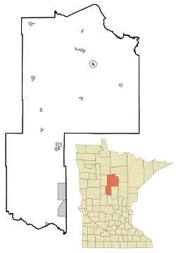Location of Boy River within Cass County, Minnesota