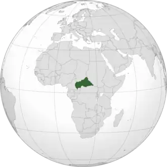 Location of the Central African Empire.