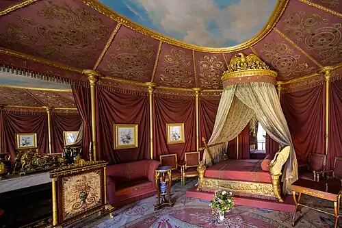 Empress Joséphine's Bedroom in Château de Malmaison, Rueil-Malmaison, France, by Charles Percier and Pierre-François-Léonard Fontaine, 1800-1802[220]