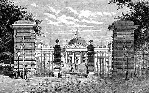 The Palace of Laeken in 1880, etching from L'Illustration nationale