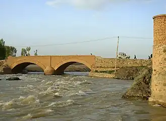 A bridge in Firozkoh crossing the Hari Rud river