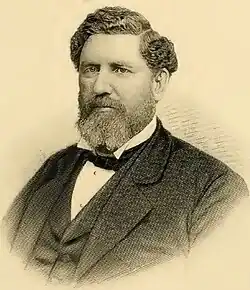 1884 sepia-toned head and shoulders engraving of Charles N. Davenport, facing slightly to his right, looking forward