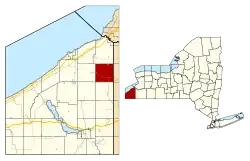 Location in Chautauqua County and New York state