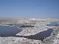Part of the Chaxas lagoon in the Salar de Atacama.