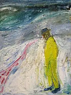 Man Walking in Snow, oil on canvas, 1999