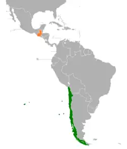 Map indicating locations of Chile and Guatemala