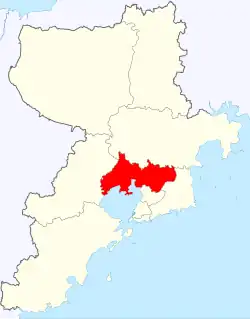 Location of Chengyang in Qingdao