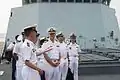 Commander Harry Marsh of USS Stethem aboard Yantai on 28 July 2015.