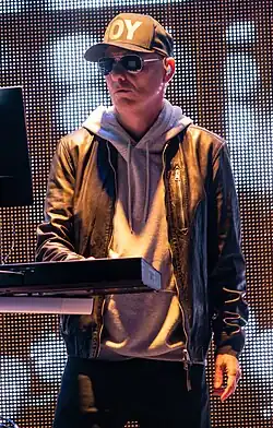 Lowe performing at Glastonbury Festival 2022