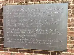 A plaque on Christchurch Spire