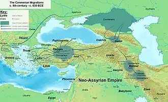 The Cimmerian migrations across West Asia