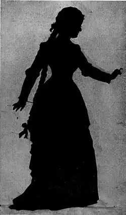 Clara Louise Kellogg as Marguerite, 1864, From a silhouette by Ida Waugh