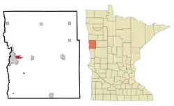 Location of Dilworth, Minnesota
