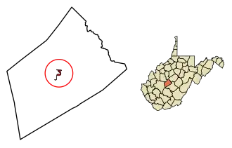Location of Clay in Clay County, West Virginia.
