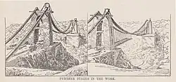 Clifton Suspension Bridge under construction c.1861