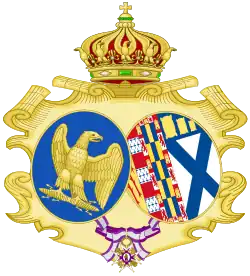 Coat of arms as dame of the Order of Queen María Luisa (1853–1920)