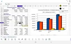 Web browser accessing Collabora Online Calc 6.4.9 on Android 8" tablet