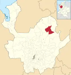 Location of the municipality and town of Zaragoza, Antioquia in the Antioquia Department of Colombia