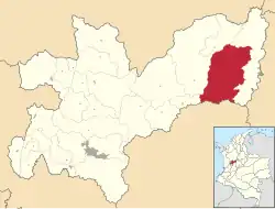 Location of the municipality and town of Victoria, Caldas in the Caldas Department of Colombia.