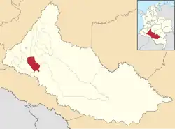 Location of the municipality and town of Milán in the Caquetá Department of Colombia.