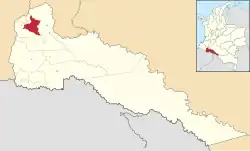 Location of the municipality and town of San Francisco, Putumayo in the Putumayo Department of Colombia.