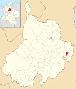 Location of the municipality and town of Enciso in the Santander Department of Colombia