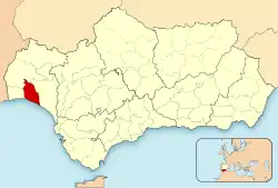Location of Comarca Metropolitana de Huelva