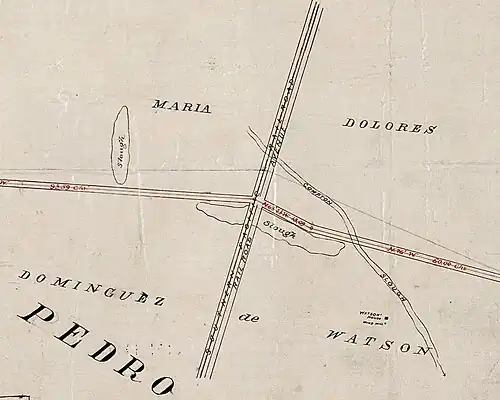 Compton Creek and Dominguez Slough on old Rancho San Pedro lands near San Gabriel River