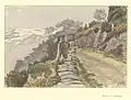 Conflans, mountain road [Savoie] (drawing, 1918).