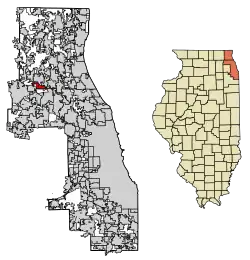 Location of Deer Park in Lake County and Cook County, Illinois