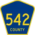 County Road 542 marker