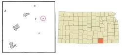 Location within Cowley County and Kansas