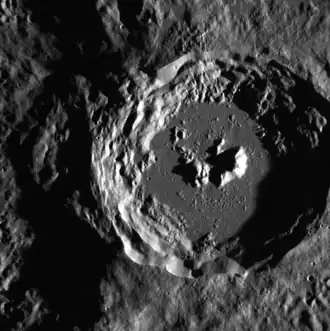 Smaller crater on the west rim of Oskison