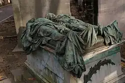 Tomb effigies of Joseph Crocé-Spinelli and Théodore Sivel, after 1875. Père Lachaise Cemetery, Paris.