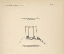 A hand-drawing of Nyuserre's causeway