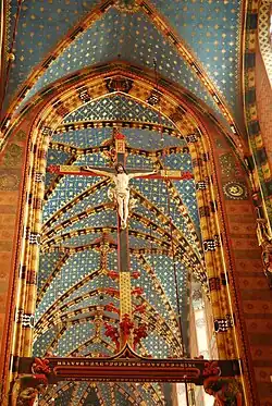 Chancel opening, cross