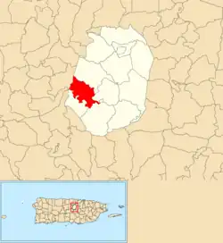 Location of Cuchillas within the municipality of Corozal shown in red