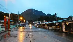 Downtown Cuenca with Mount Maculot in the background