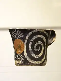 White and polychrome cup from Phaistos, 1800-1700 BC. Heraklion Archaeological Museum