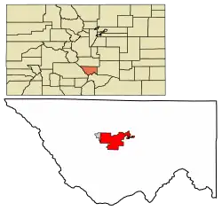 Location of Silver Cliff in Custer County, Colorado